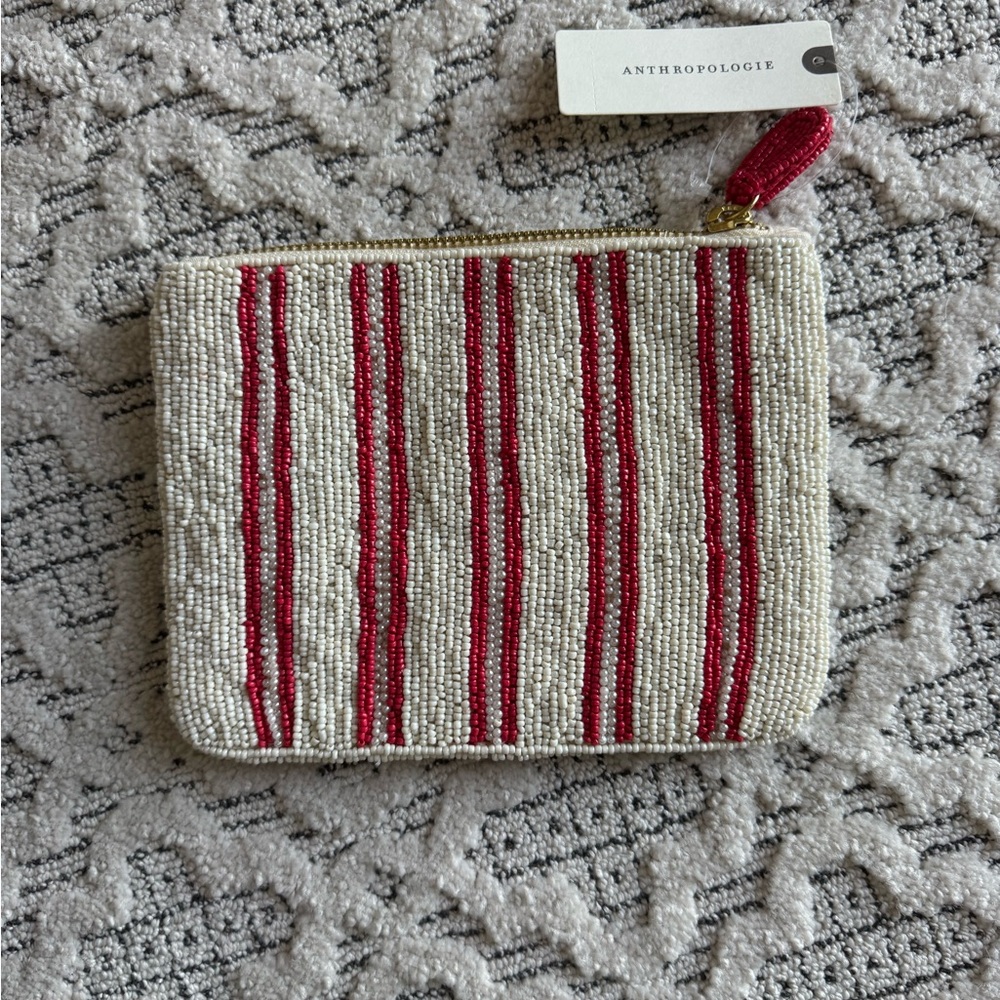 Anthropologie Beaded Pouch with Strawberries.  NWT - Picture 3 of 7